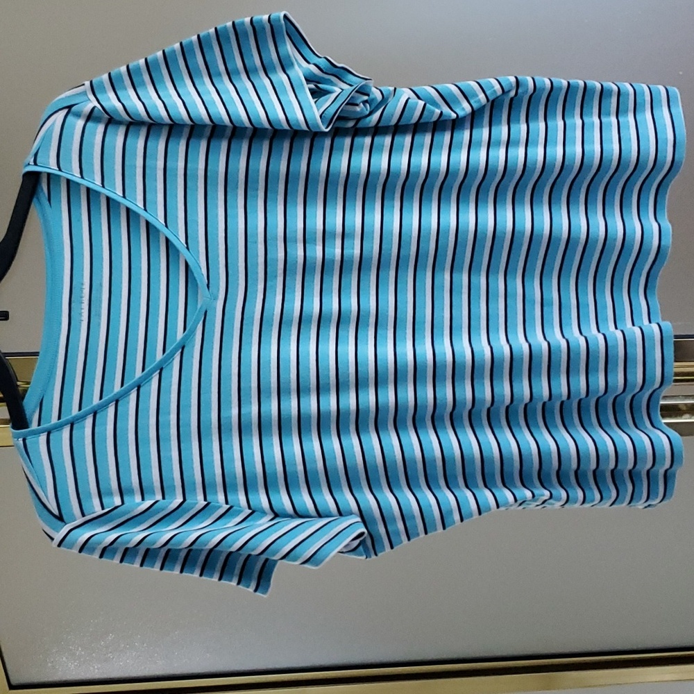 Short sleeve, v-neck Talbots top. 100% cotton.